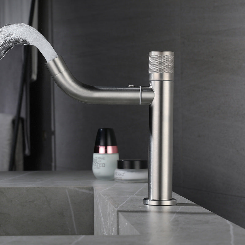 Modern Vessel Sink Faucet Stainless Steel Single Handle Low Arc Vessel Faucet