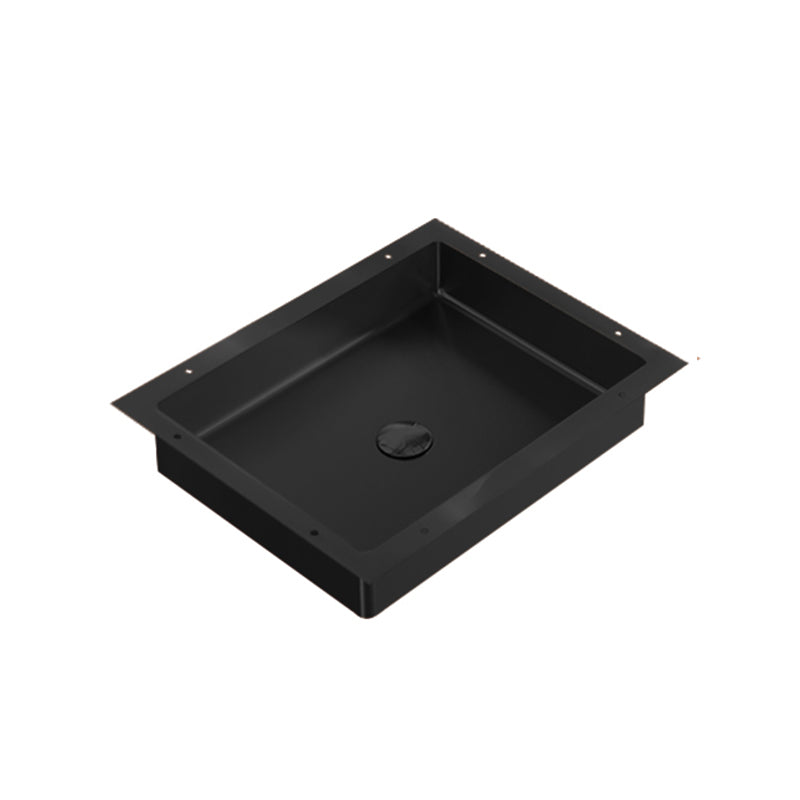 Modern Bathroom Sink Metal Rectangular Undermount Bathroom Sink with Pop-Up Drain