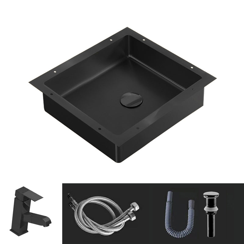 Modern Bathroom Sink Metal Rectangular Undermount Bathroom Sink with Pop-Up Drain