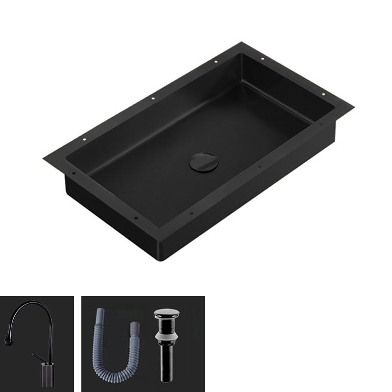 Modern Bathroom Sink Metal Rectangular Undermount Bathroom Sink with Pop-Up Drain
