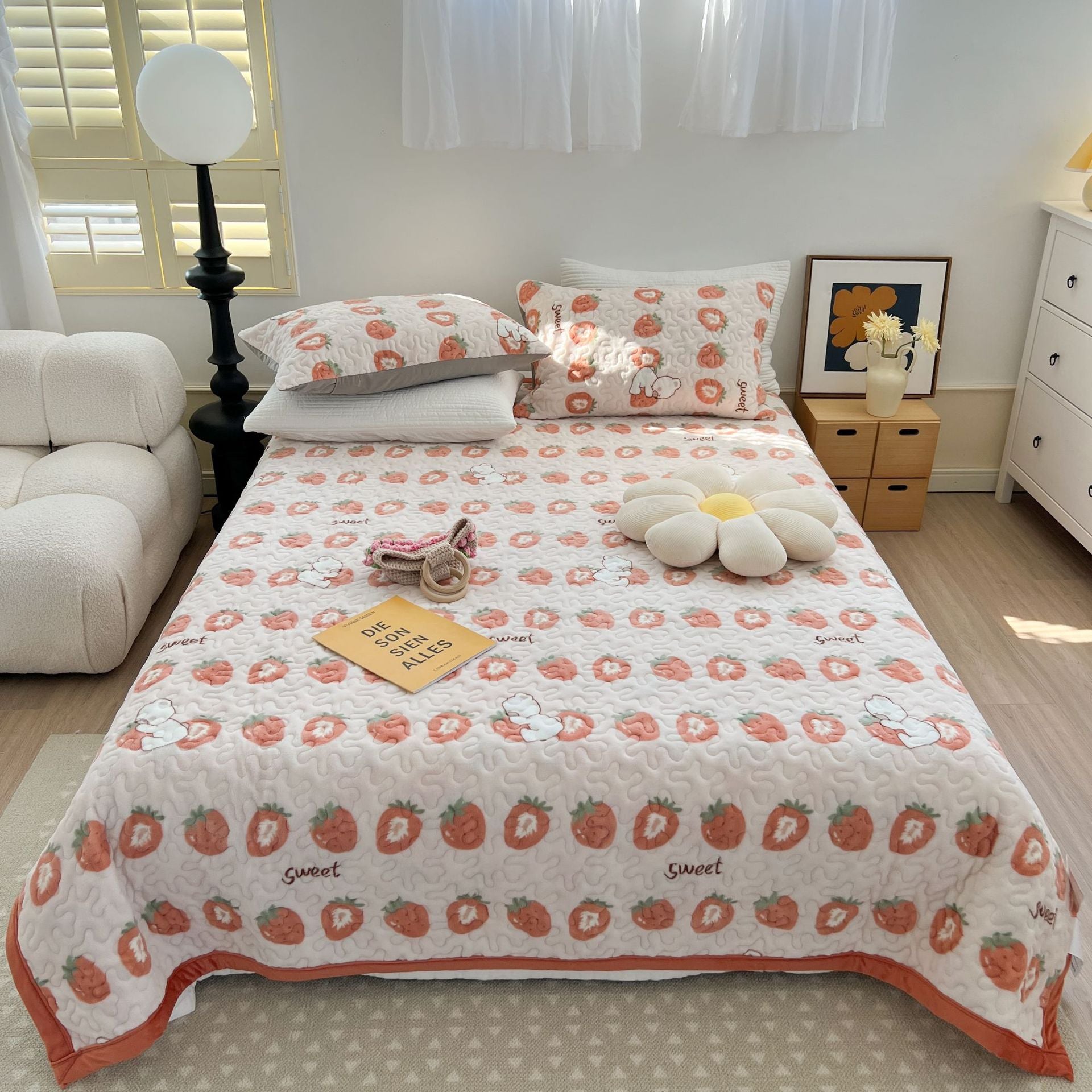 Flannel Bed Sheet Printing Soft Breathable 1-Piece Bed Sheet