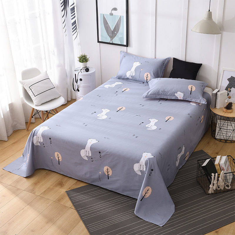 Cotton Bed Sheet Printing Breathable Non-Pilling Fade Resistant 1 Piece Sheet