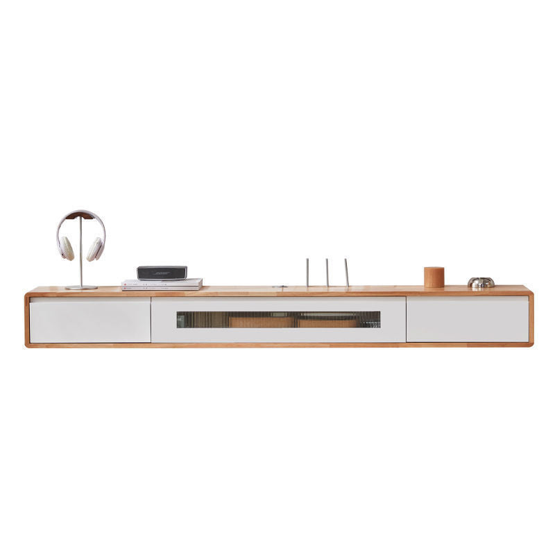 Modern TV Media Console Solid Wood TV Media Stand for Living Room