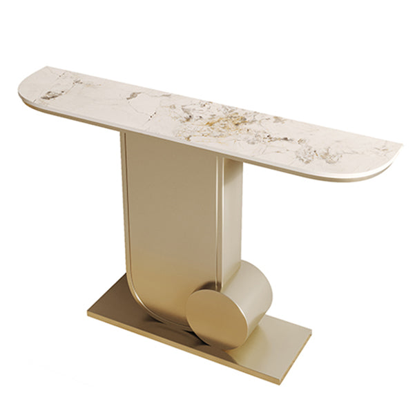 Modern Stone Console Table Stain Resistant Console Sofa Table for Hall