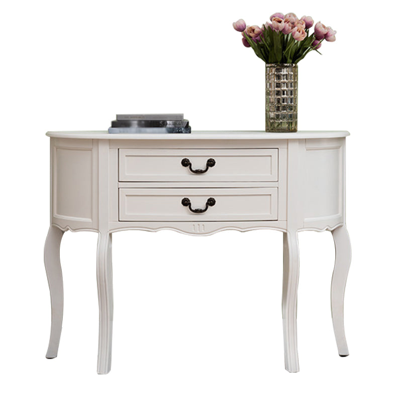 Mid-Century Modern Wood Accent Table Half Moon Console Sofa Table for Hall