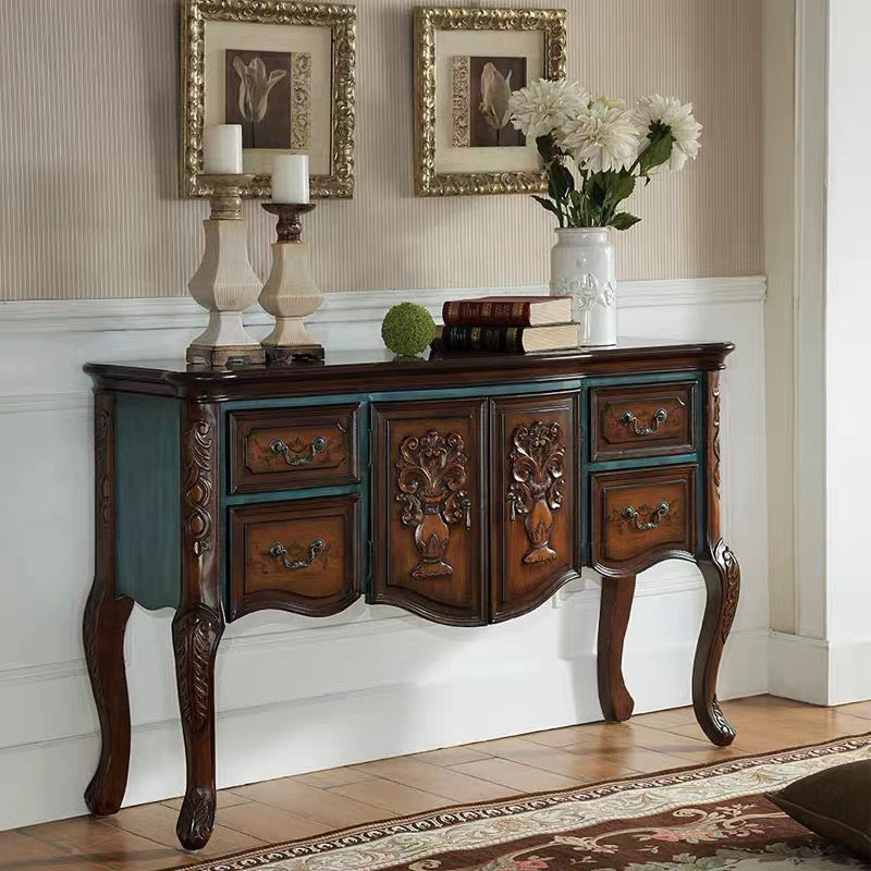 French Country Wooden Console Table Rectangle Console Sofa Table for Hall