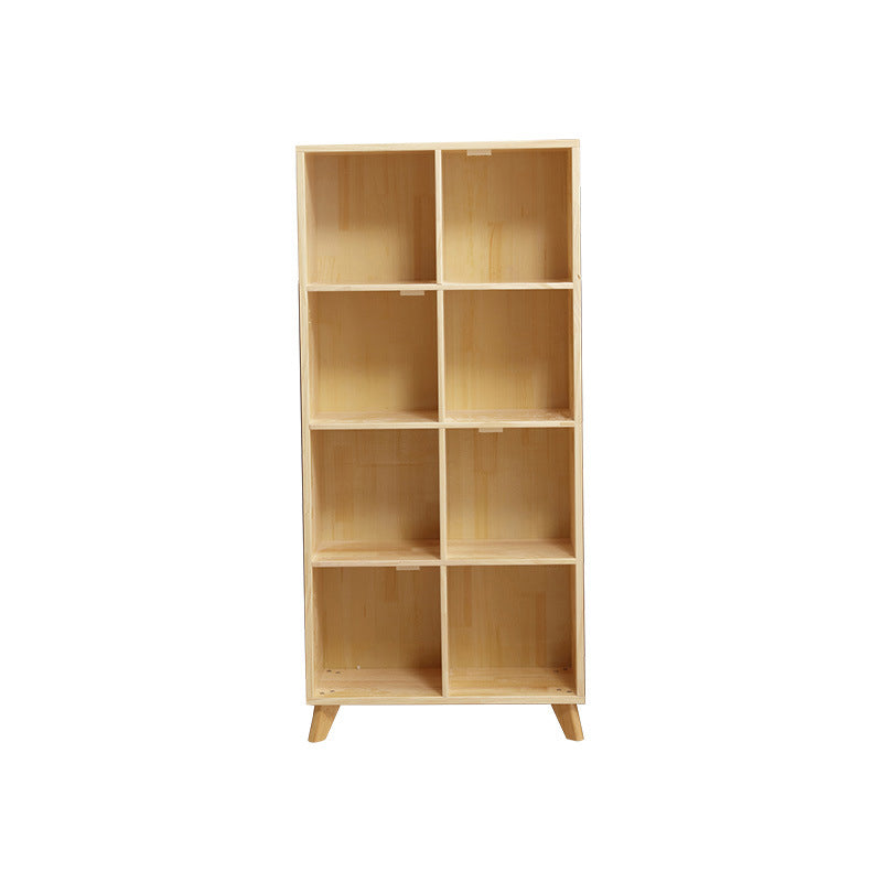 Modern Wooden Bookcase Standard Natural Closed Back Bookshelf