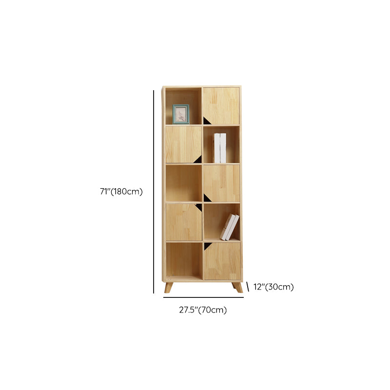 Modern Wooden Bookcase Standard Natural Closed Back Bookshelf