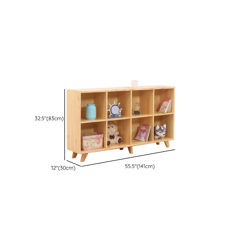 Modern Wooden Bookcase Standard Natural Closed Back Bookshelf