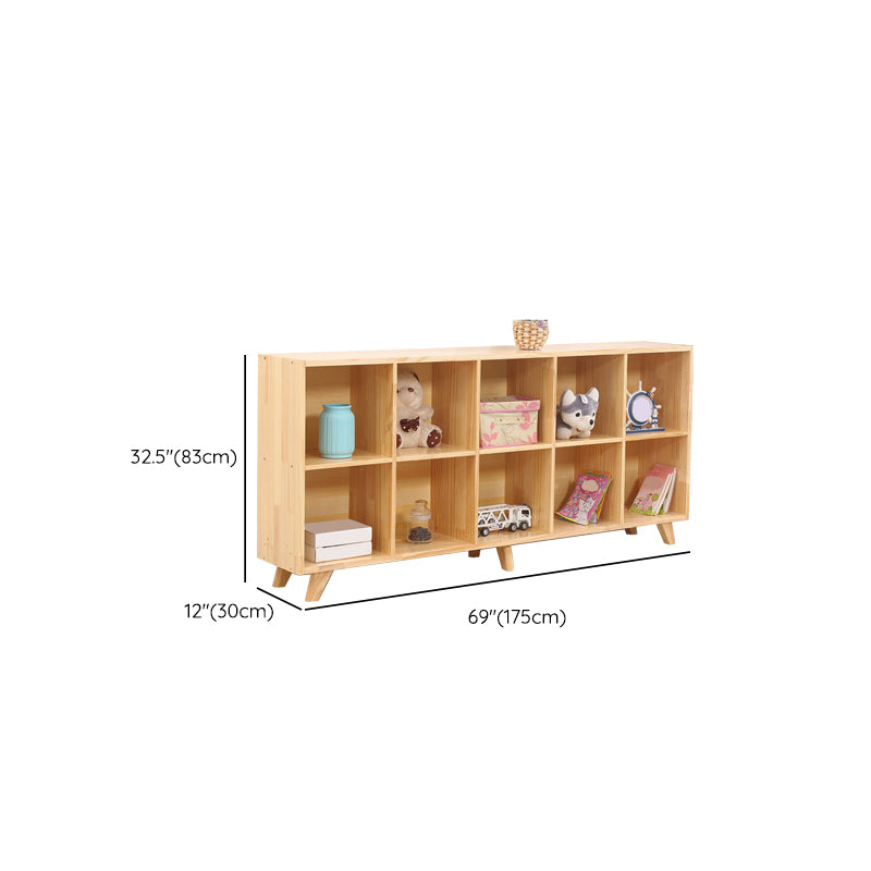 Modern Wooden Bookcase Standard Natural Closed Back Bookshelf
