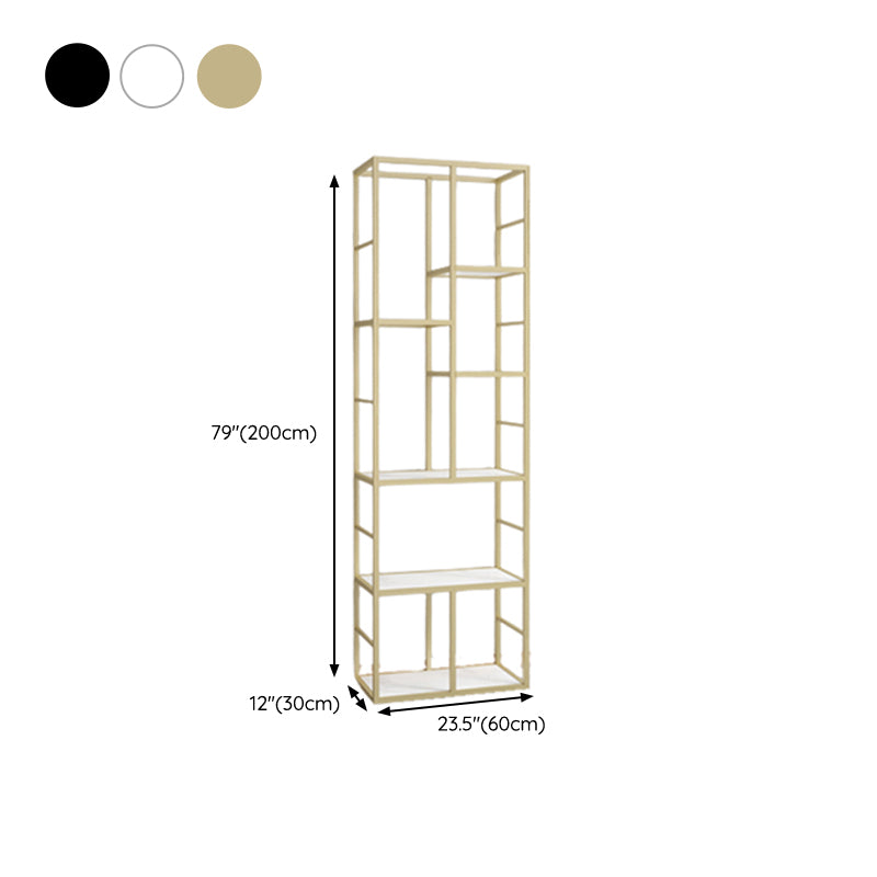 Glam Engineered Wood Bookshelf Open Back Standard Bookcase with Shelves