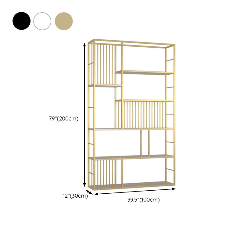 Glam Engineered Wood Bookshelf Open Back Standard Bookcase with Shelves