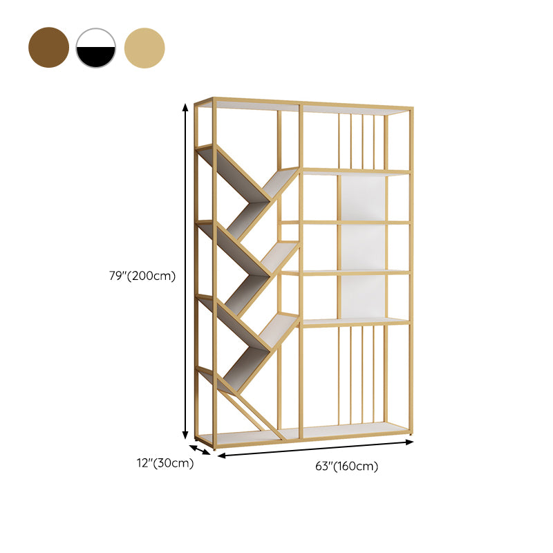 Glam Metal Bookshelf Standard Open Back Bookcase with Shelves