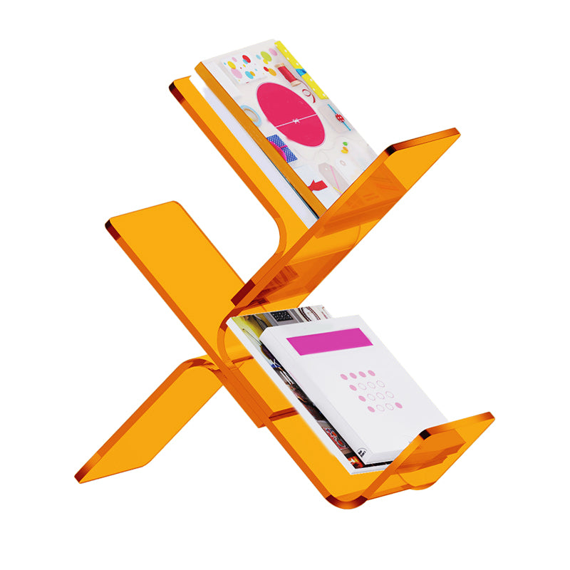 Acrylic Open Back Bookcase Standard Scandinavian Bookshelf with Shelves