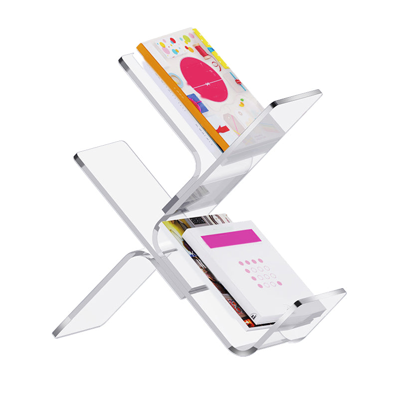 Acrylic Open Back Bookcase Standard Scandinavian Bookshelf with Shelves