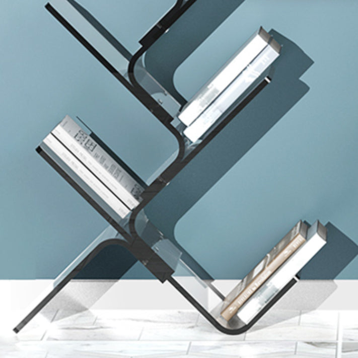 Acrylic Open Back Bookcase Standard Scandinavian Bookshelf with Shelves