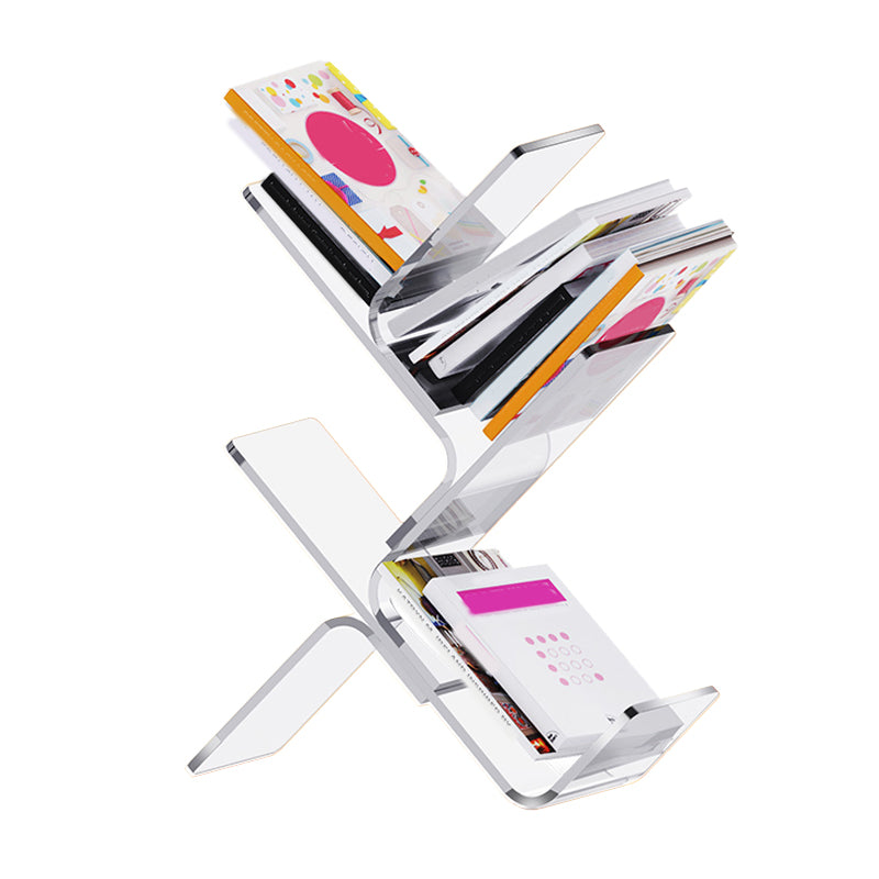 Acrylic Open Back Bookcase Standard Scandinavian Bookshelf with Shelves