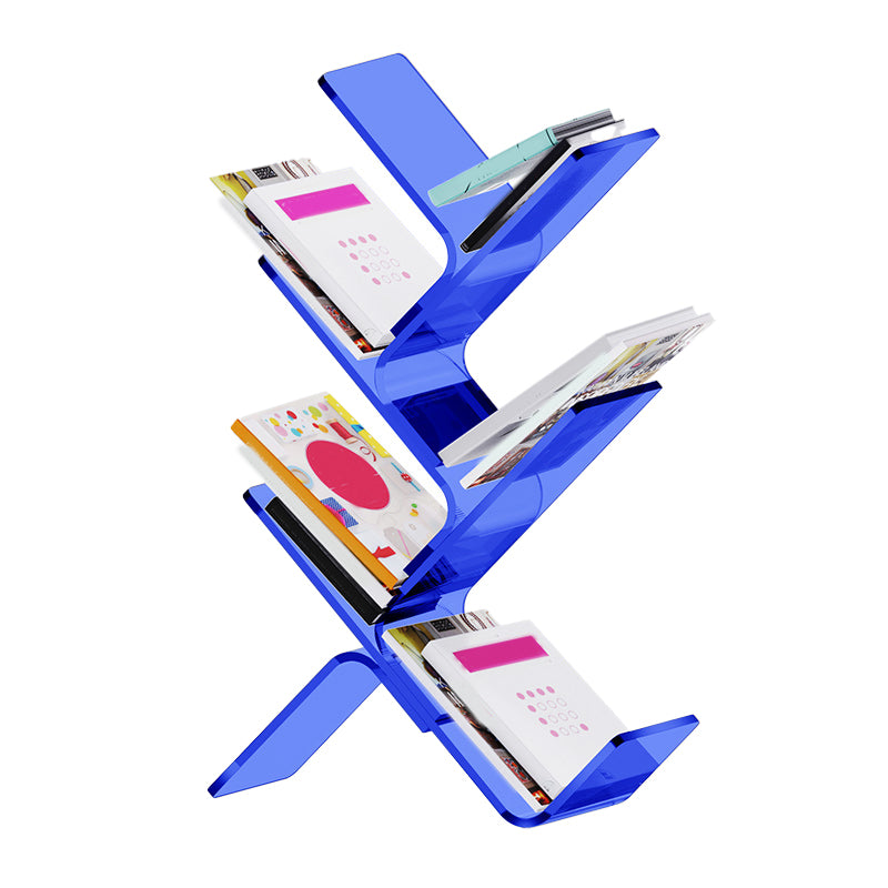 Acrylic Open Back Bookcase Standard Scandinavian Bookshelf with Shelves