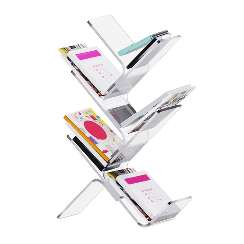 Acrylic Open Back Bookcase Standard Scandinavian Bookshelf with Shelves