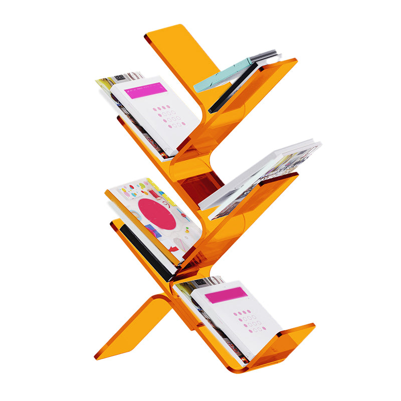 Acrylic Open Back Bookcase Standard Scandinavian Bookshelf with Shelves