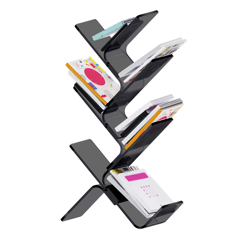 Acrylic Open Back Bookcase Standard Scandinavian Bookshelf with Shelves