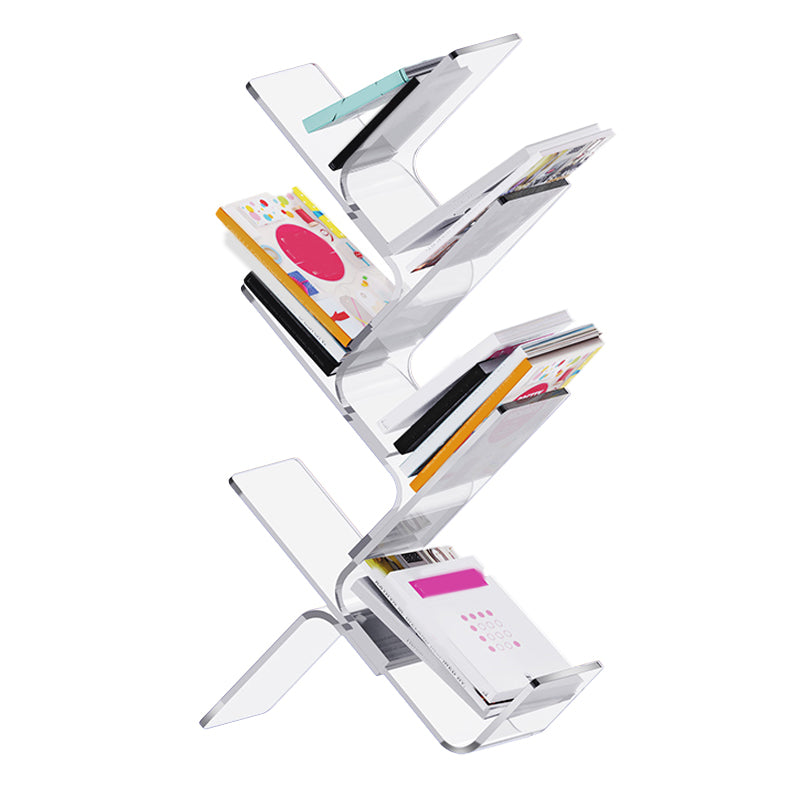 Acrylic Open Back Bookcase Standard Scandinavian Bookshelf with Shelves