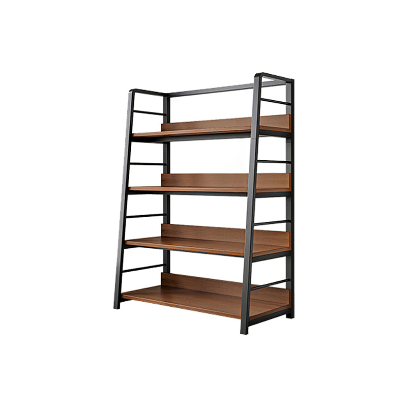 Ladder Open Back Bookshelf Modern Style Engineered Wood Bookcase with Shelves