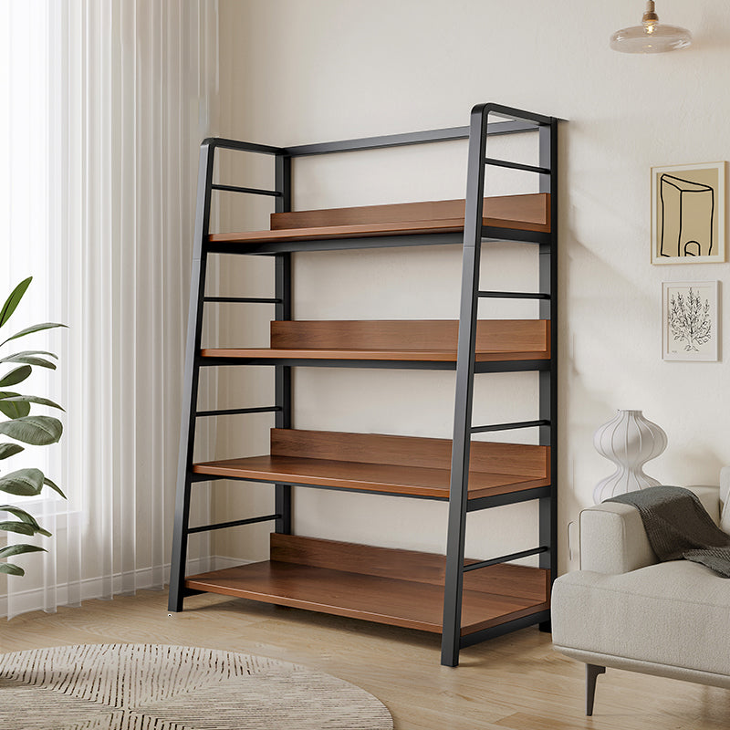 Ladder Open Back Bookshelf Modern Style Engineered Wood Bookcase with Shelves