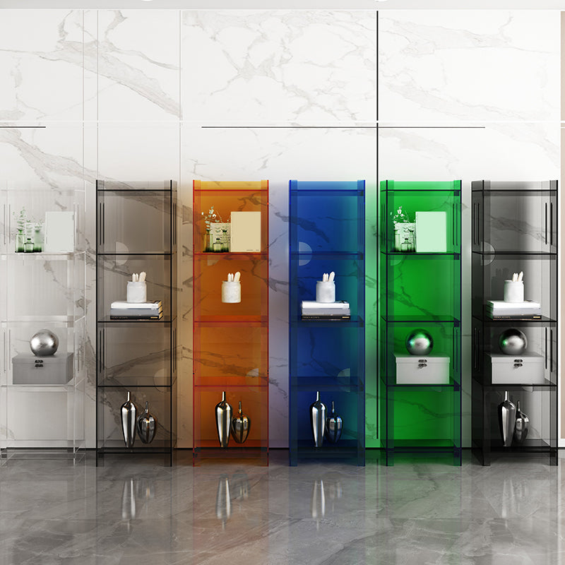 Modern Style Closed Back Bookcase Acrylic Standard Bookshelf