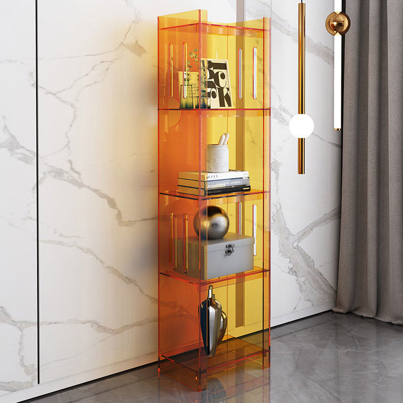 Modern Style Closed Back Bookcase Acrylic Standard Bookshelf