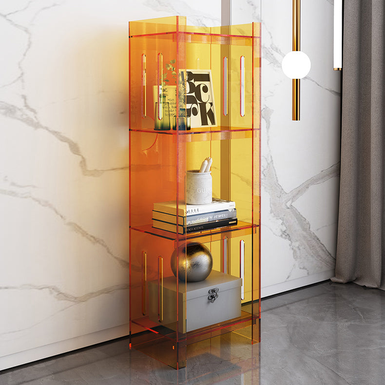 Modern Style Closed Back Bookcase Acrylic Standard Bookshelf