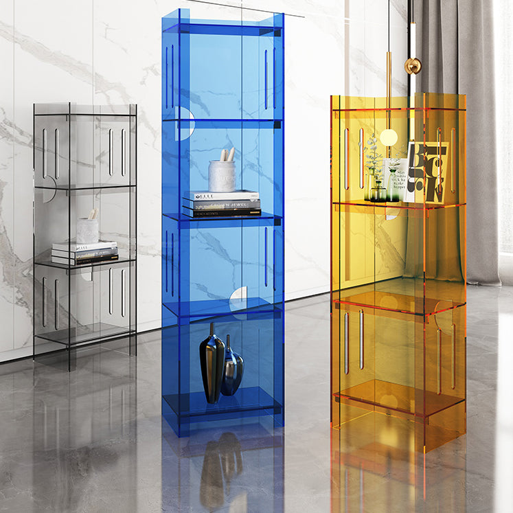 Modern Style Closed Back Bookcase Acrylic Standard Bookshelf