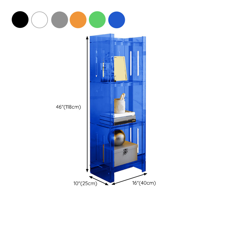 Modern Style Closed Back Bookcase Acrylic Standard Bookshelf