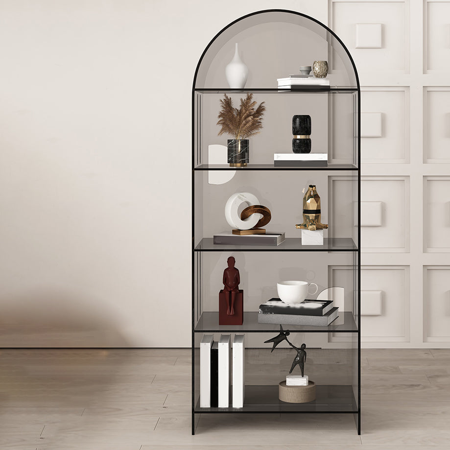 Acrylic Closed Back Standard Bookshelf Modern Style Bookcase
