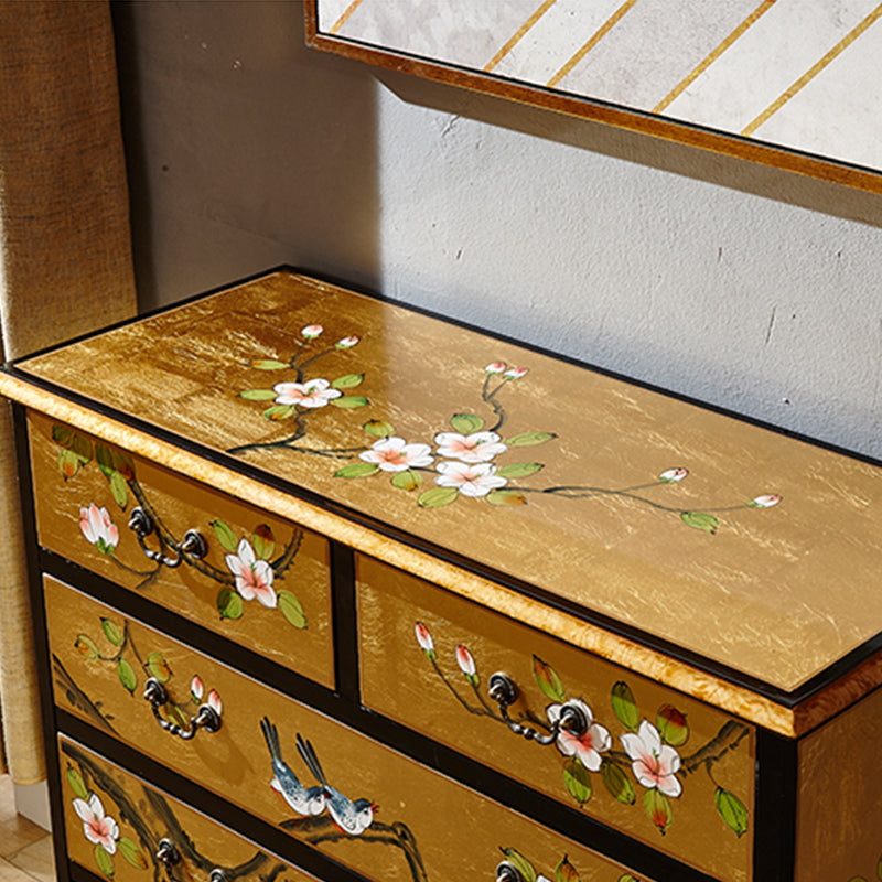 Traditional Storage Chest Solid Wood Storage Chest Dresser with 5 Drawers