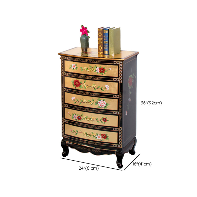 Traditional Storage Chest Solid Wood Storage Chest Dresser with 5 Drawers