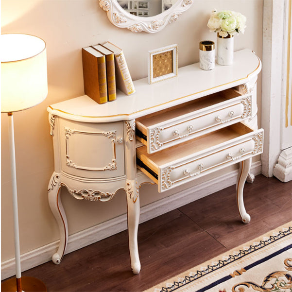 Victoria Oak Console Table Free Form Console Accent Table for Hall