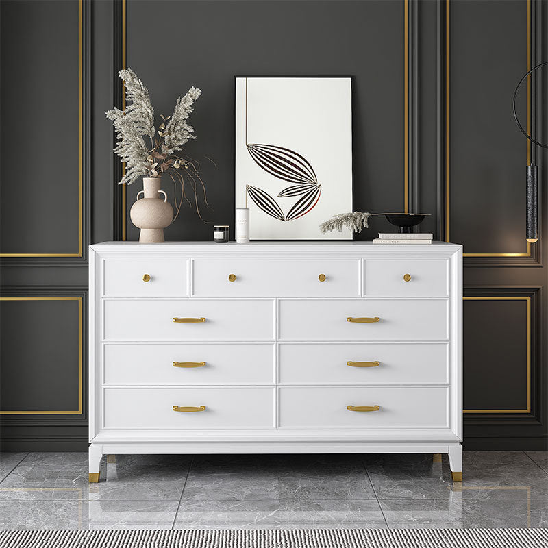 Ultra-Modern Double Dresser White Storage Chest Dresser for Bedroom