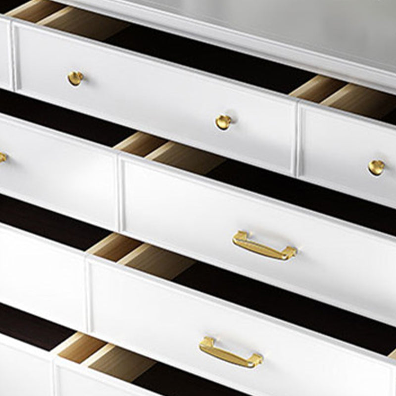 Ultra-Modern Double Dresser White Storage Chest Dresser for Bedroom