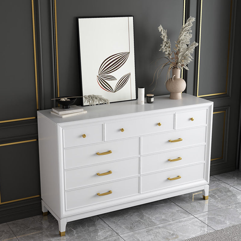 Ultra-Modern Double Dresser White Storage Chest Dresser for Bedroom