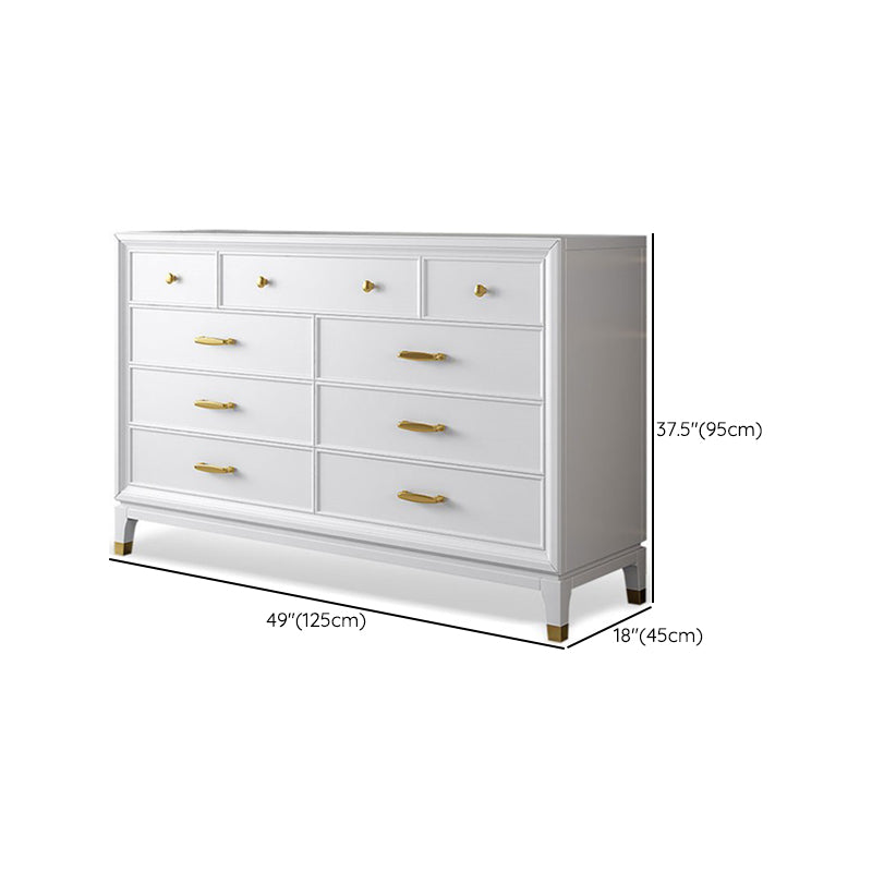 Ultra-Modern Double Dresser White Storage Chest Dresser for Bedroom