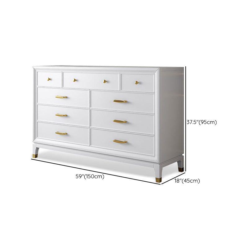 Ultra-Modern Double Dresser White Storage Chest Dresser for Bedroom