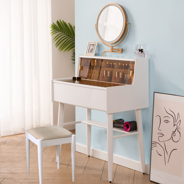 Contemporary Glass Makeup Counter Bedroom 36.6" H Make-up Vanity