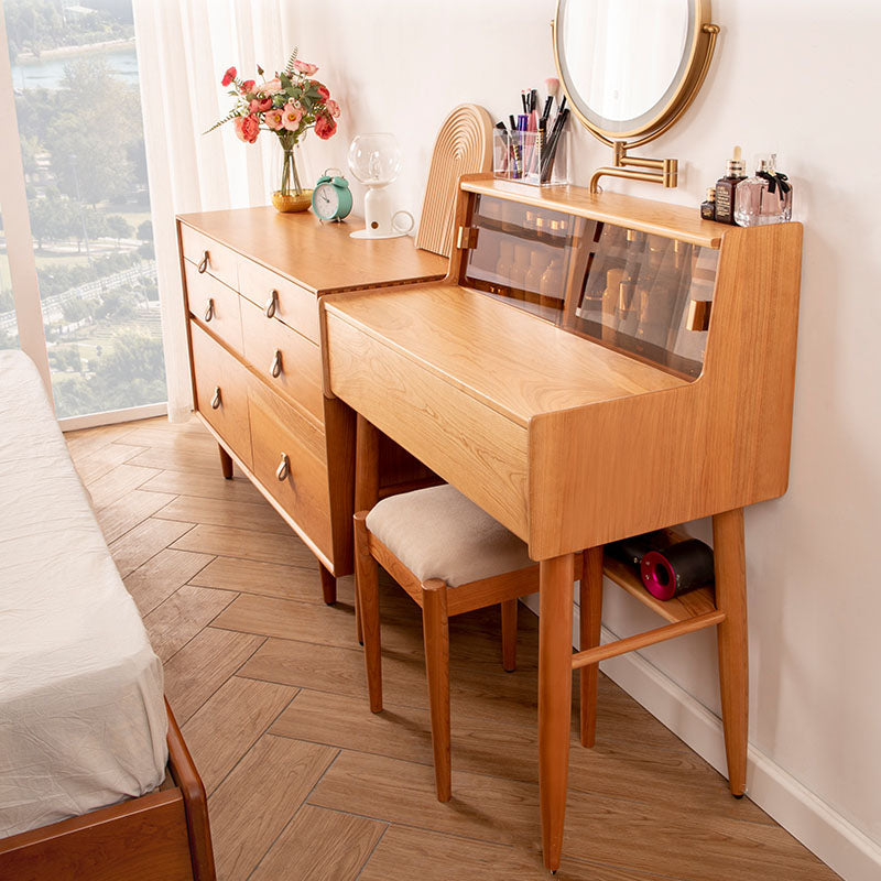 Contemporary Glass Makeup Counter Bedroom 36.6" H Make-up Vanity