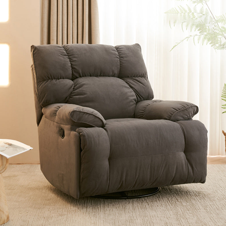 Contemporary Solid Color Standard Recliner Microsuede Recliner Chair