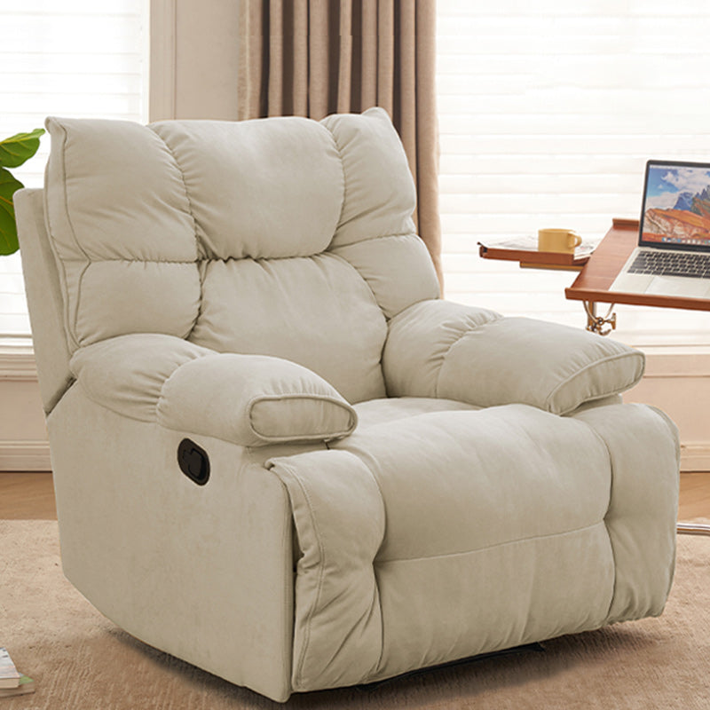 Contemporary Solid Color Standard Recliner Microsuede Recliner Chair