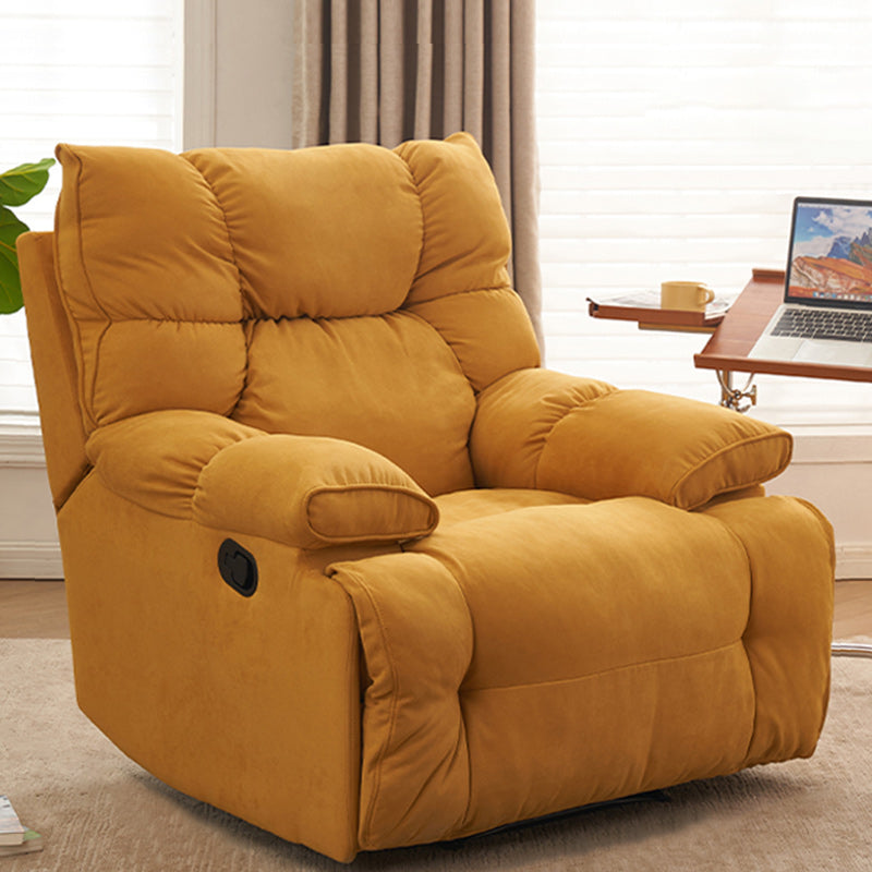 Contemporary Solid Color Standard Recliner Microsuede Recliner Chair