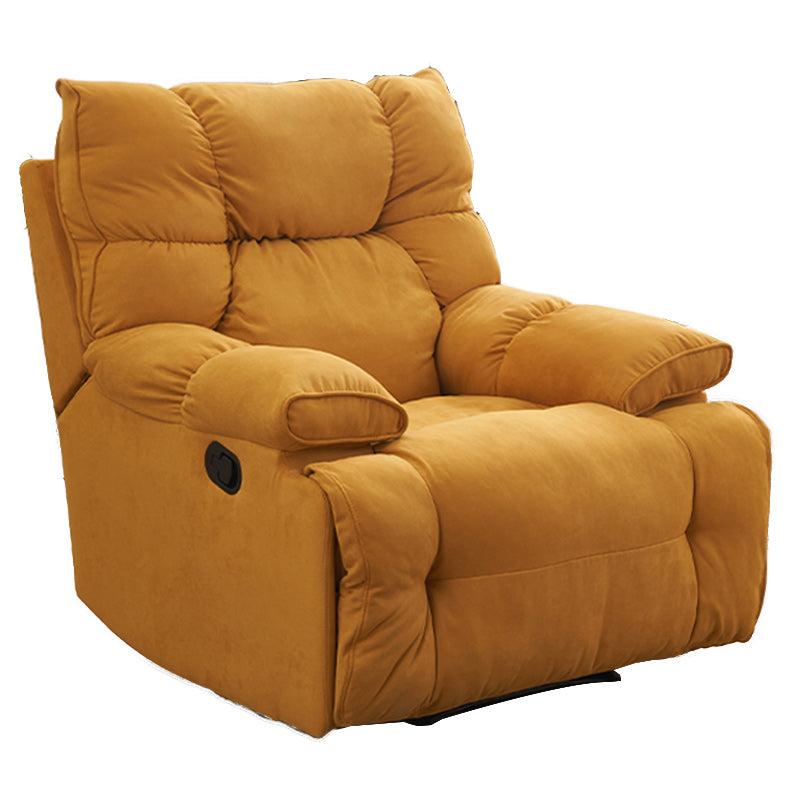 Contemporary Solid Color Standard Recliner Microsuede Recliner Chair