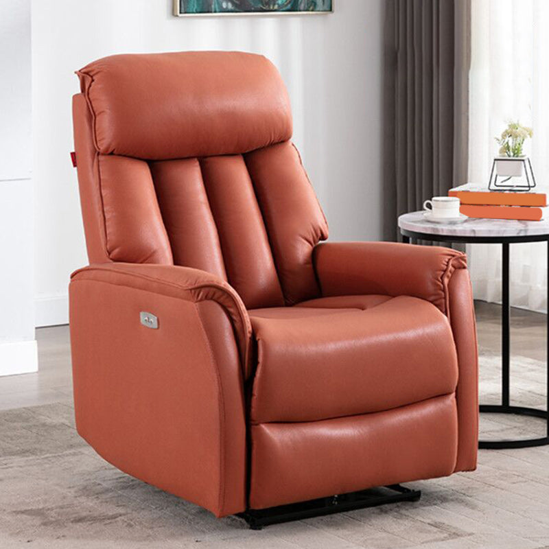 Faux Leather Adjustable Swivel Glider Recliner Chair 31.5" W Recliner with USB Charge Port