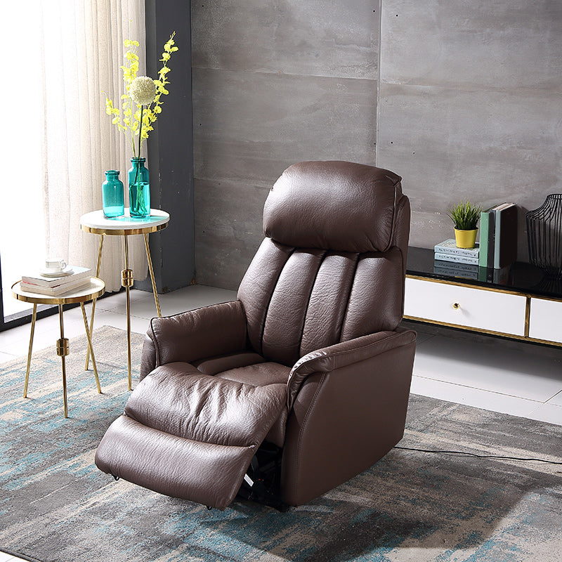 Scandinavian 32.28" Wide Standard Recliner Genuine Leather Recliner Chair